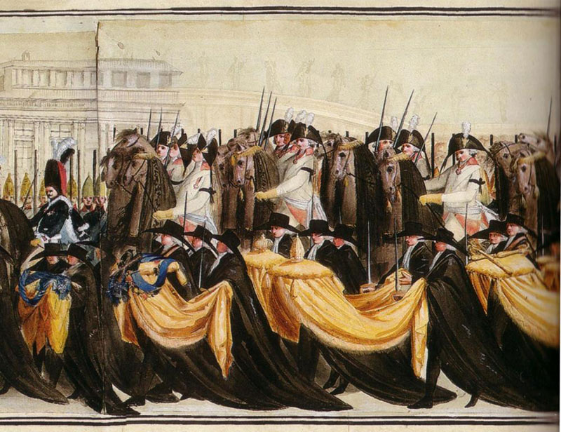 Перезахоронение Петра III в 1796 году. Александр Орлов